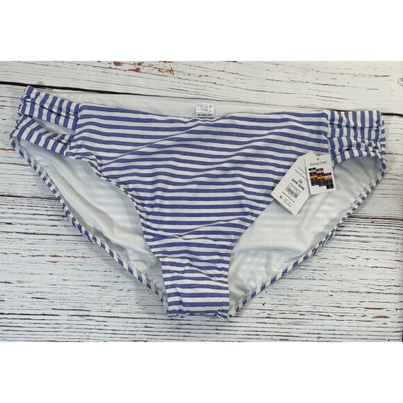 NEW Time and Tru Bikini Womens Plus Size 3X Swim Top & Bottoms Set Blue Stripes - Picture 5 of 16
